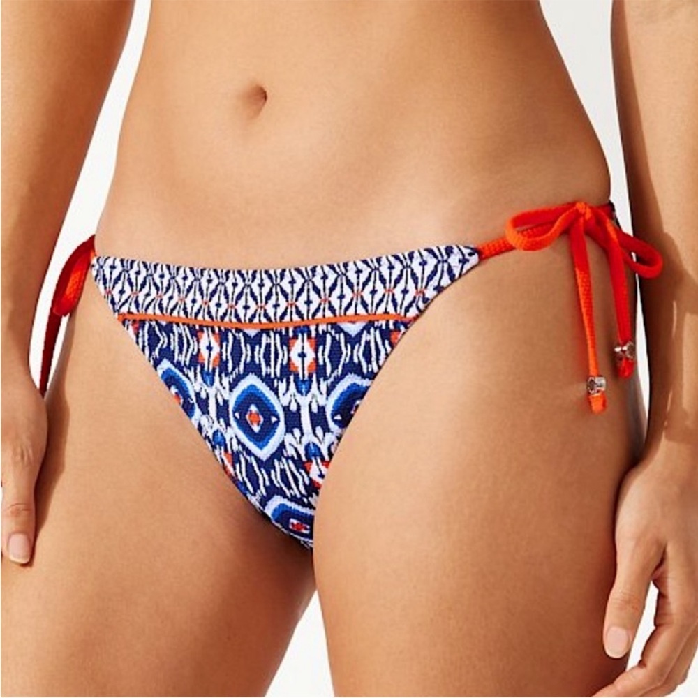 New! Tommy Bahama Island Cays Ikat Bikini Bandeau Top & Reversible String Bottom - Picture 6 of 12